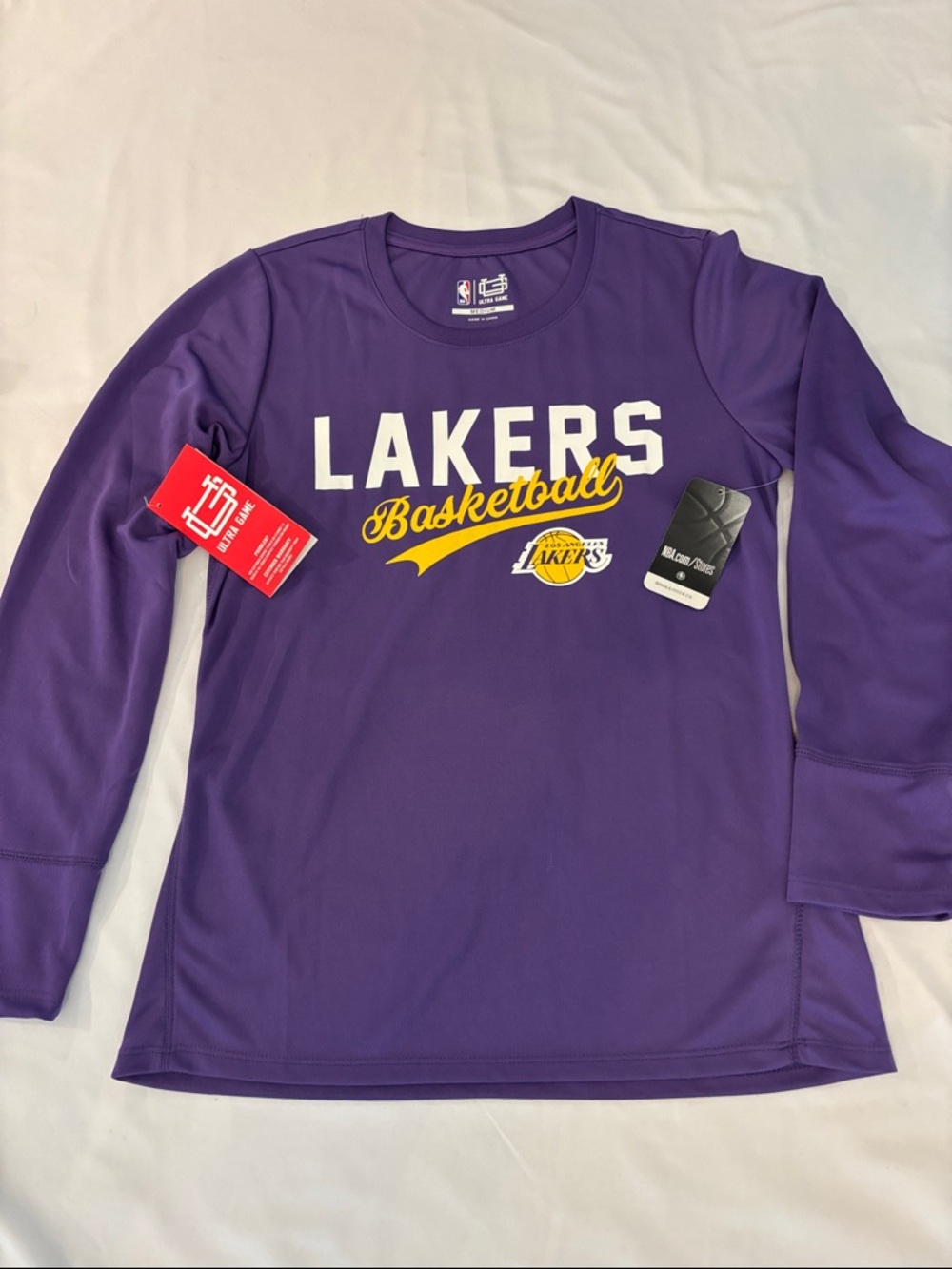 NWT Los Angeles Lakers ultra Game Purple Long Sleeve Shirt - size Medium
